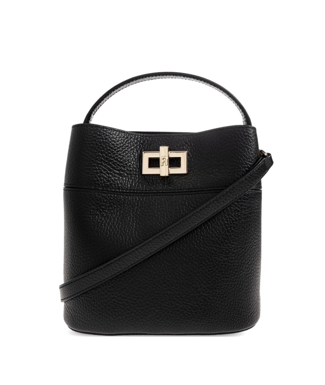FURLA Черная кожаная сумка тоут, фото 1