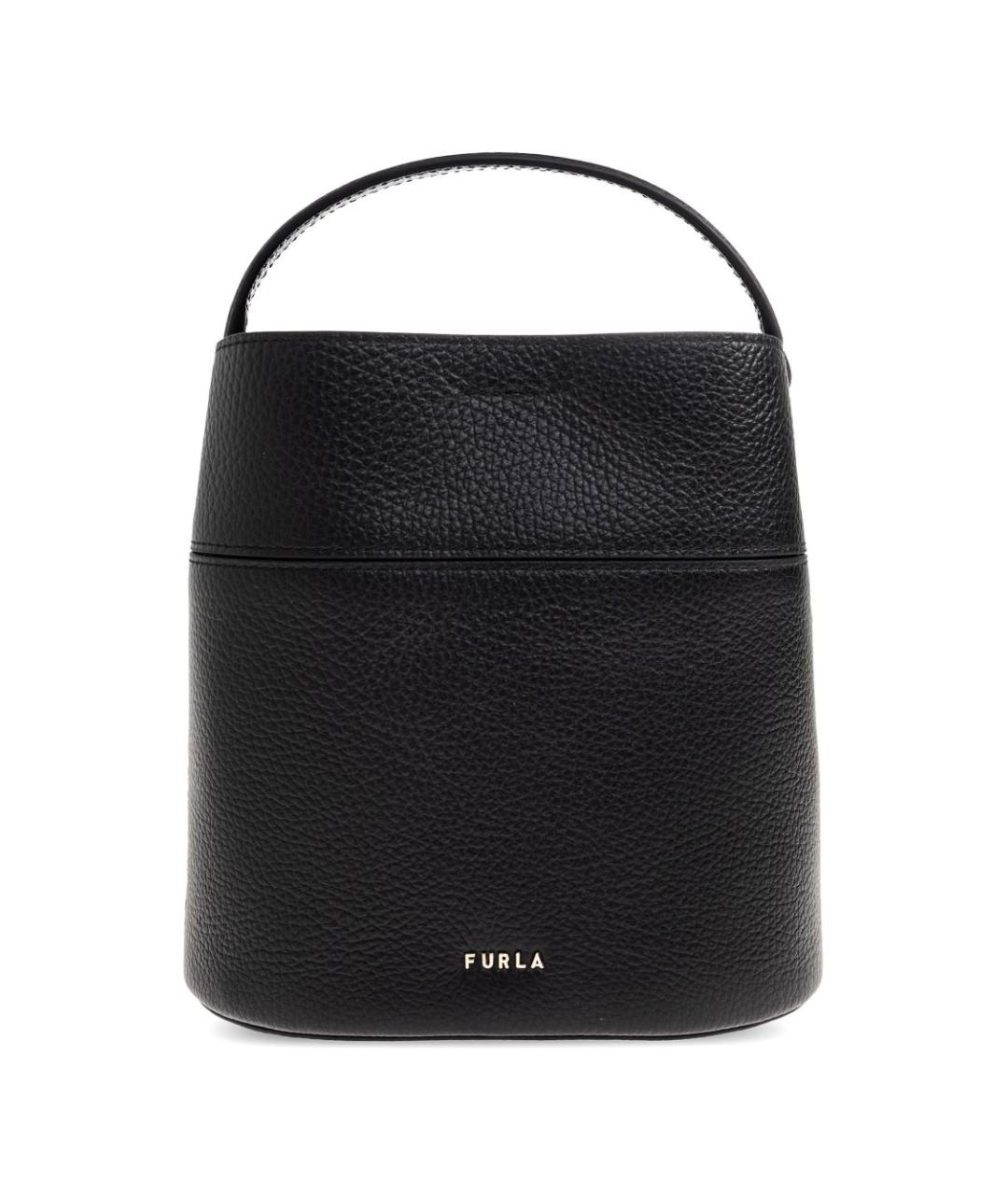FURLA Черная кожаная сумка тоут, фото 2