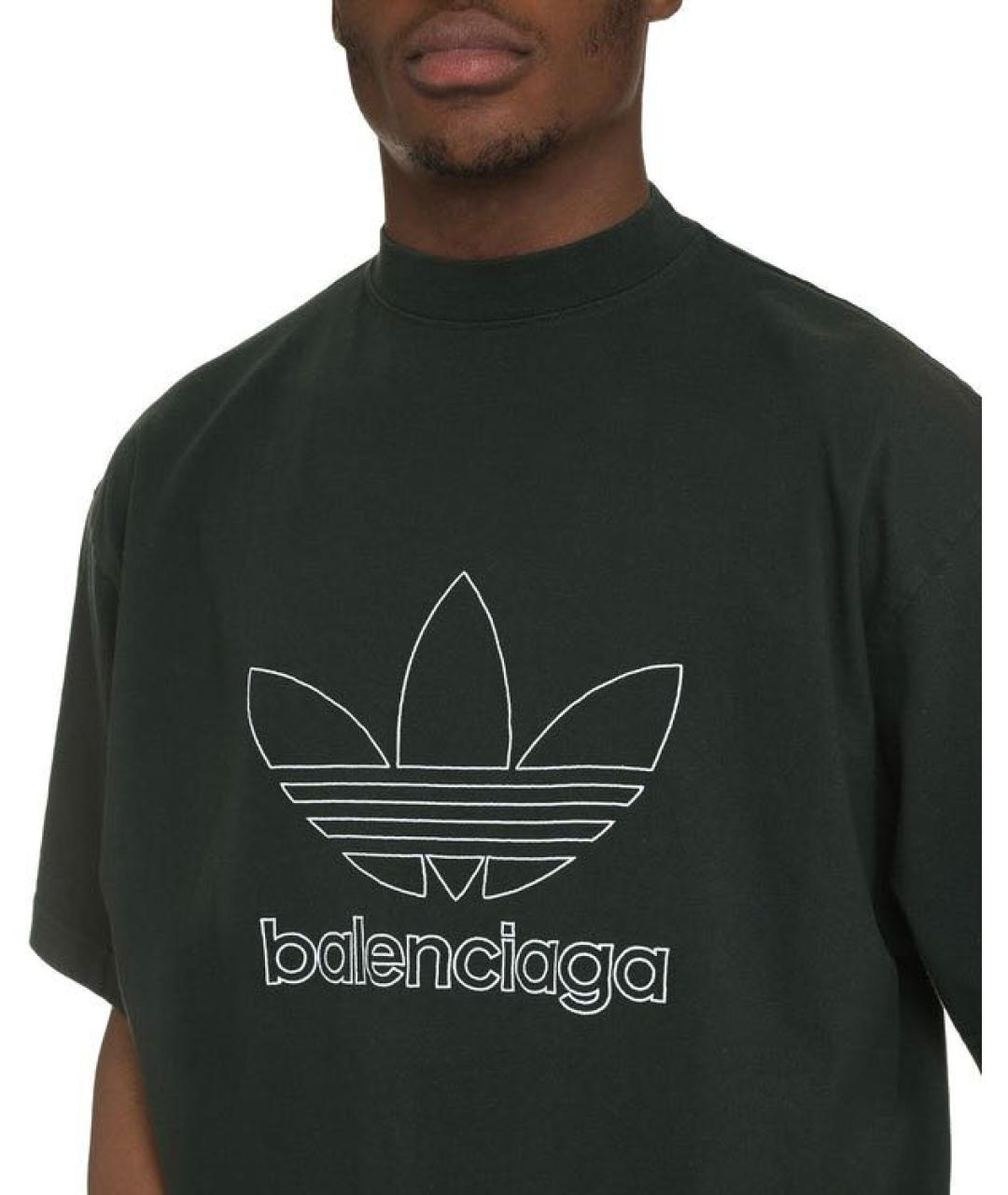 BALENCIAGA Зеленая хлопковая футболка, фото 4