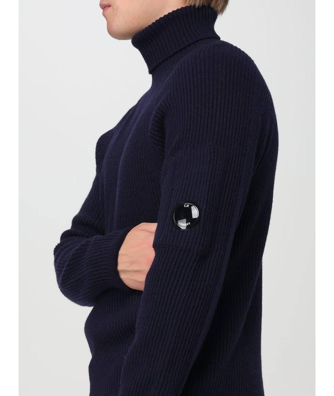 CP COMPANY Темно-синяя шерстяная водолазка, фото 6