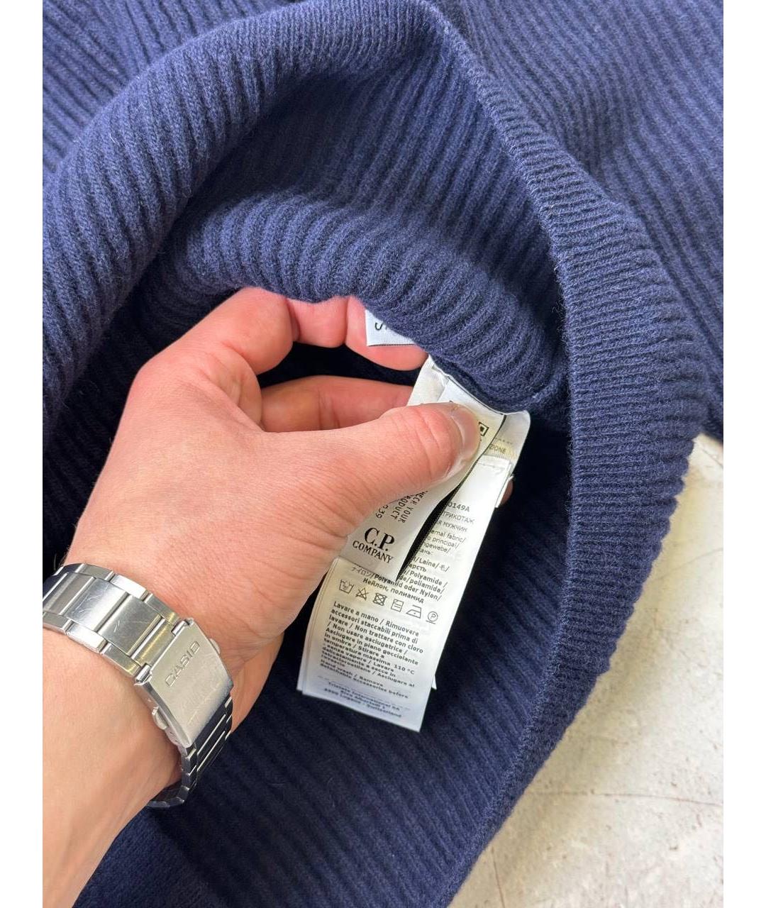 CP COMPANY Темно-синяя шерстяная водолазка, фото 3