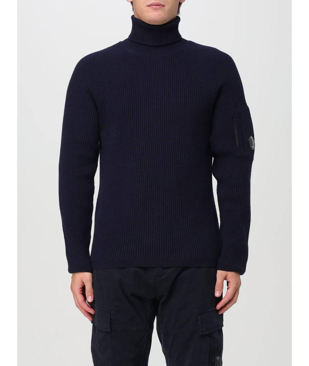 CP COMPANY Темно-синяя шерстяная водолазка, фото 5