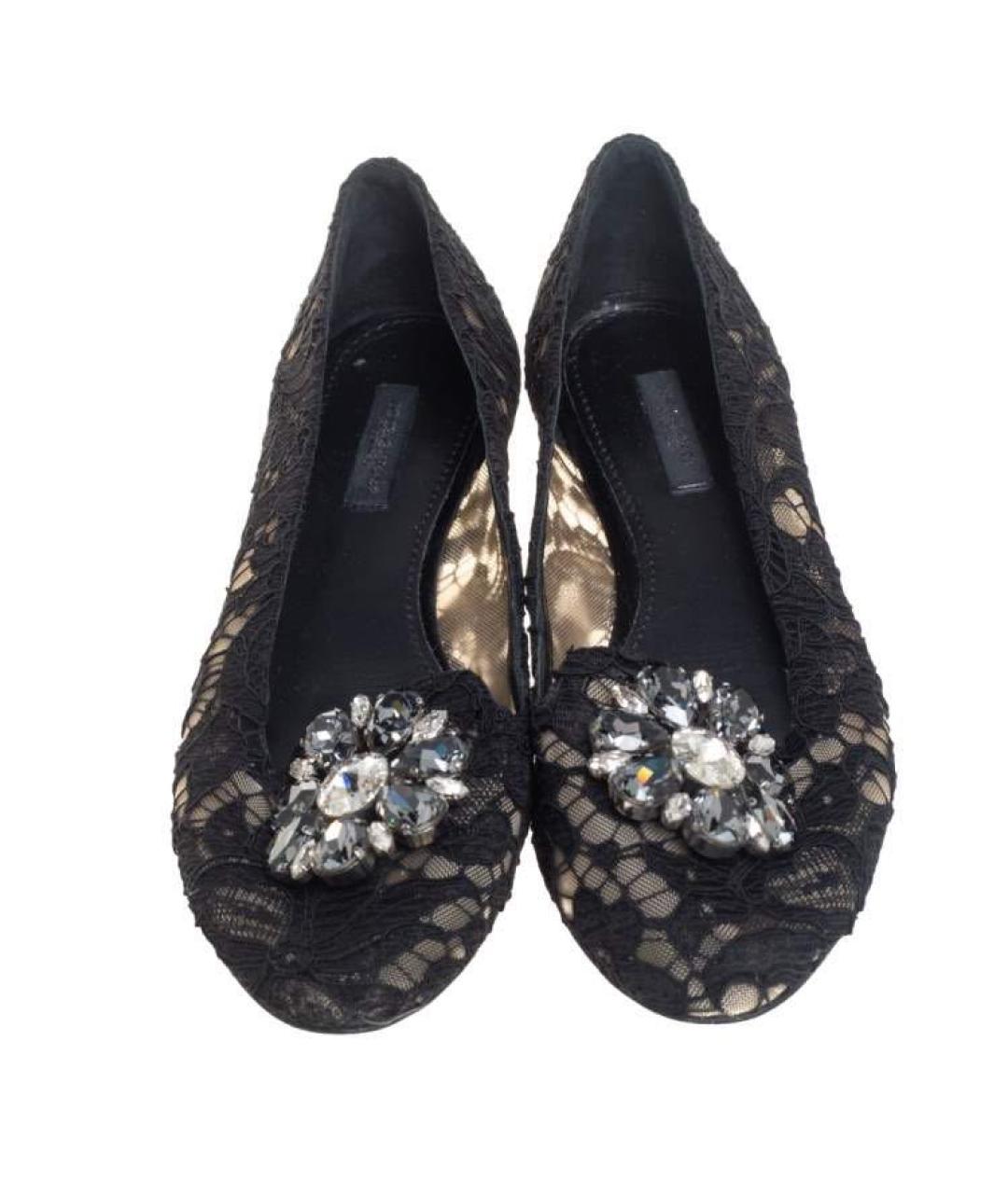 DOLCE&GABBANA Черные текстильные балетки, фото 3