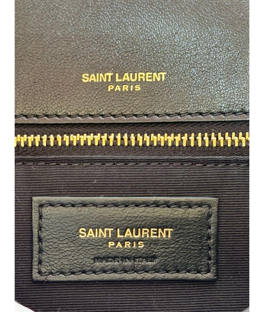 SAINT LAURENT Черная кожаная сумка через плечо, фото 6