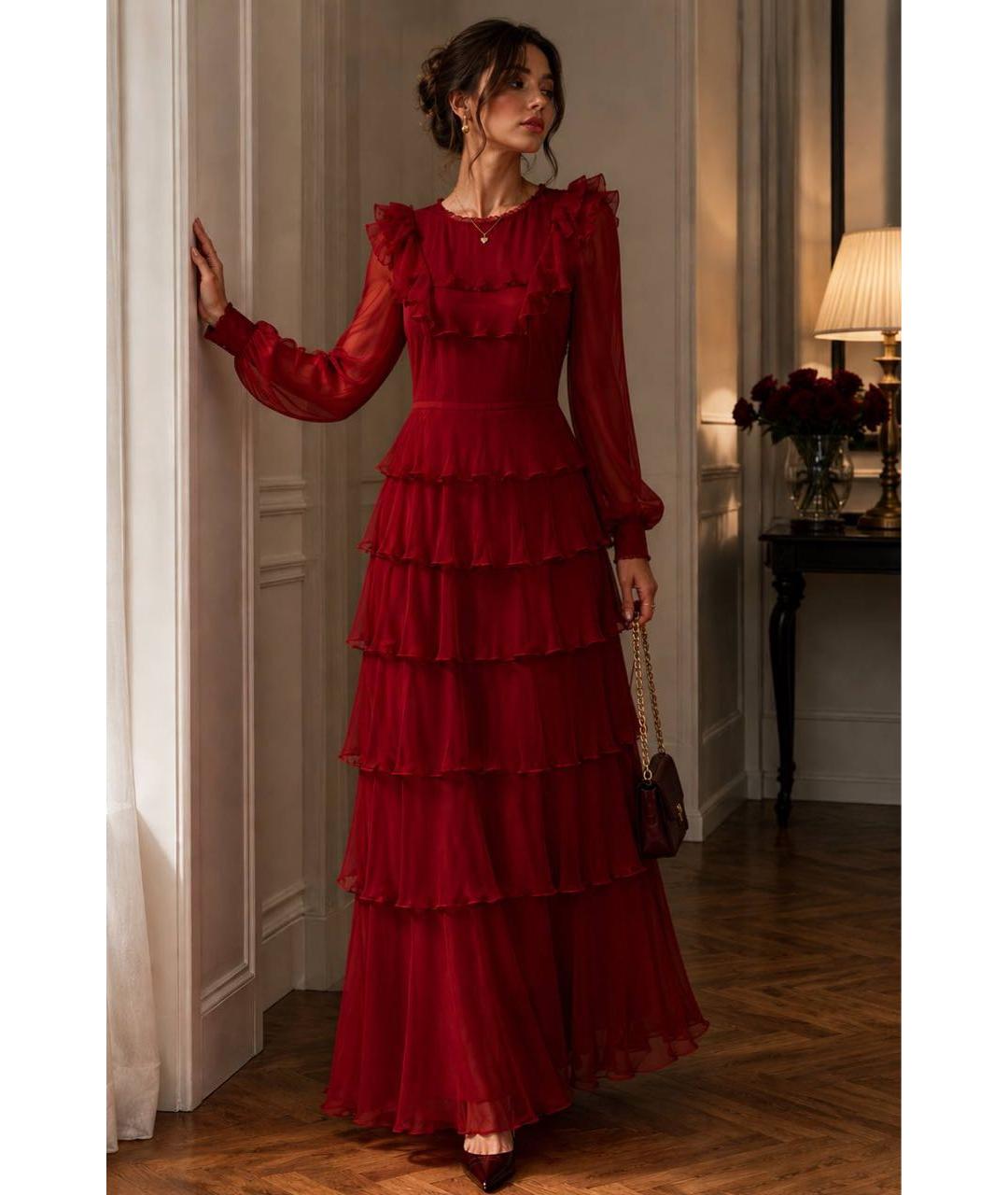 VALENTINO Красное шелковое вечернее платье, фото 6