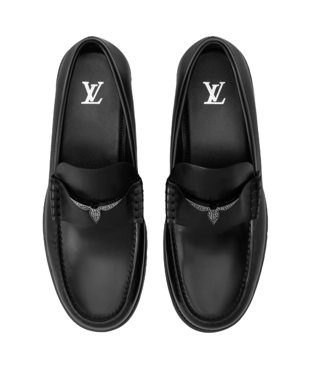 LOUIS VUITTON Черные кожаные лоферы, фото 4