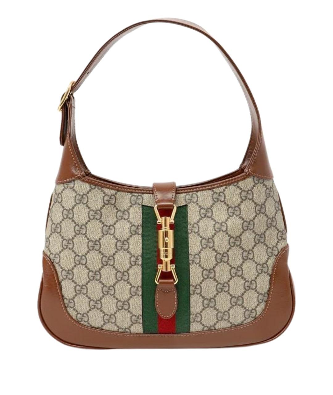 GUCCI Коричневая кожаная сумка с короткими ручками, фото 1