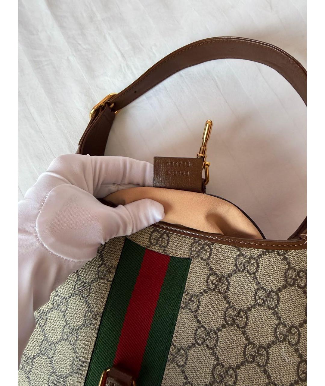 GUCCI Коричневая кожаная сумка с короткими ручками, фото 8
