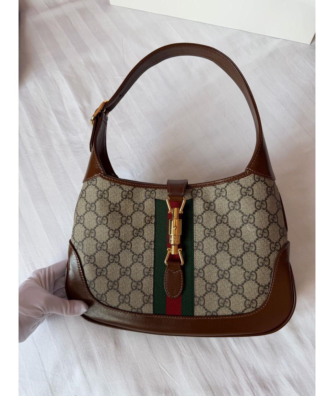 GUCCI Коричневая кожаная сумка с короткими ручками, фото 2