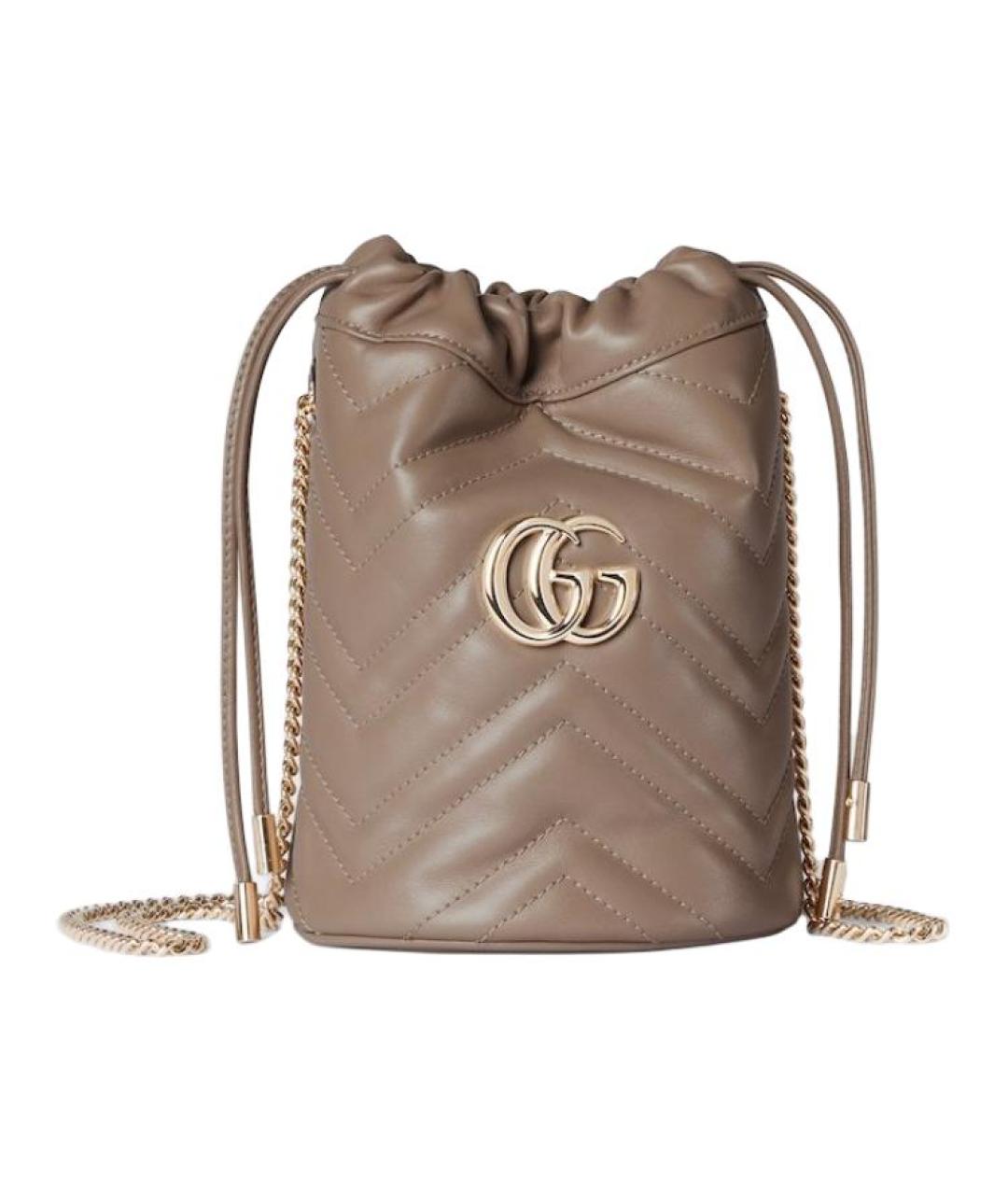 GUCCI Коричневая кожаная сумка через плечо, фото 1