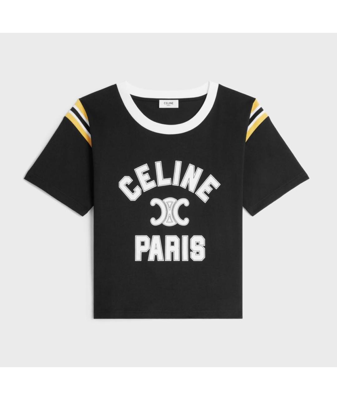 CELINE Черная хлопковая футболка, фото 8