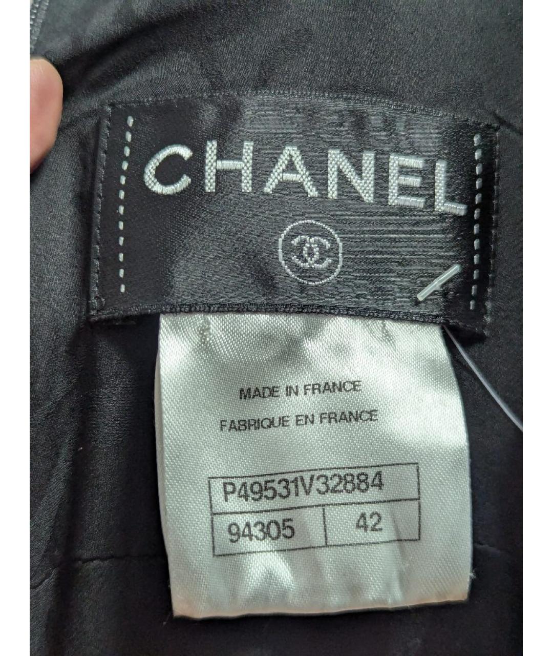 CHANEL Черное твидовое повседневное платье, фото 3