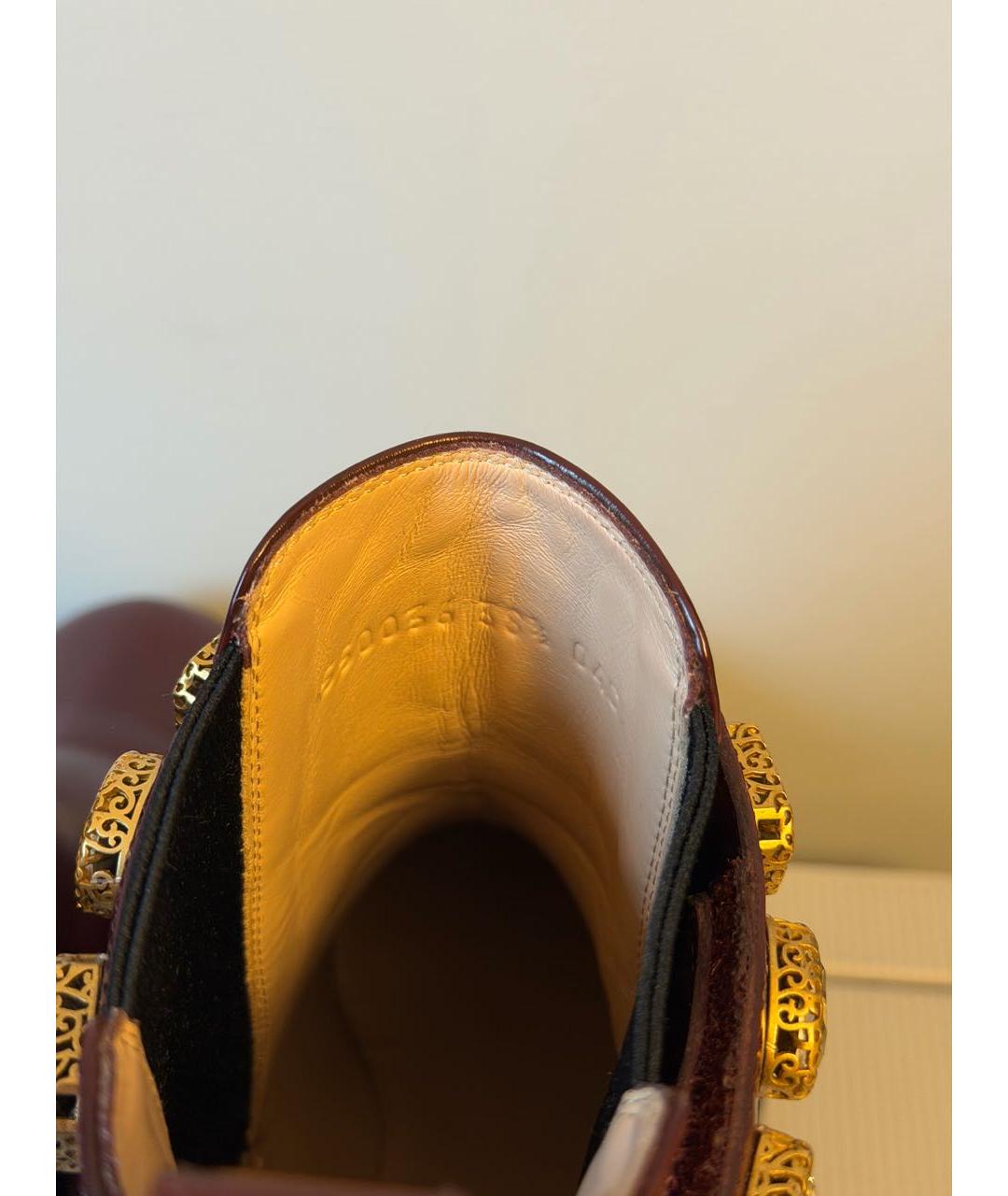 GUCCI Бордовые кожаные полусапоги, фото 5