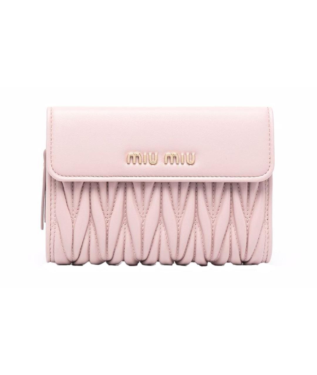 MIU MIU Розовый кожаный кошелек, фото 1