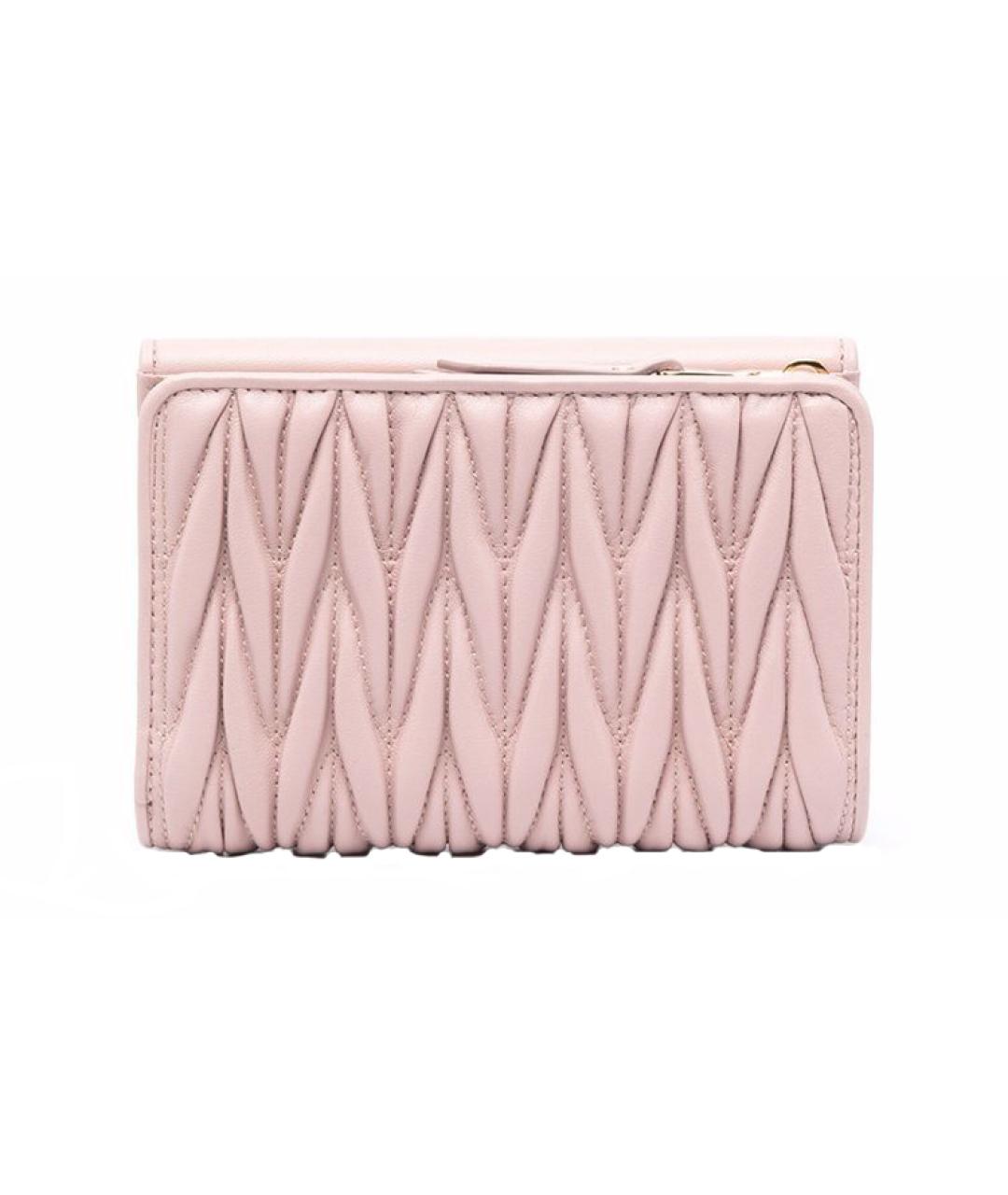 MIU MIU Розовый кожаный кошелек, фото 2