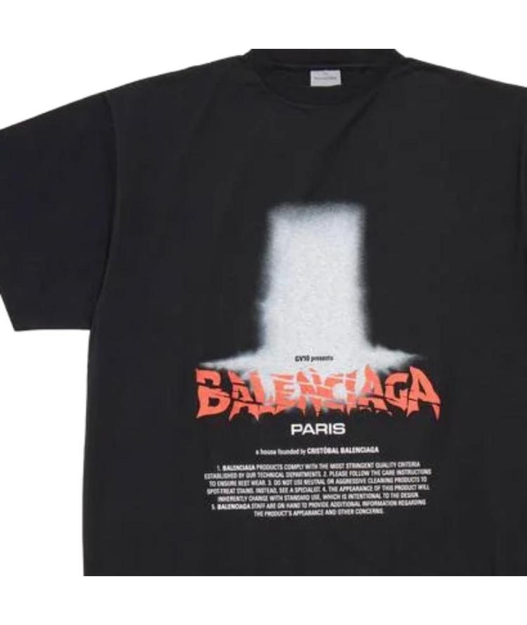 BALENCIAGA Черная футболка, фото 3