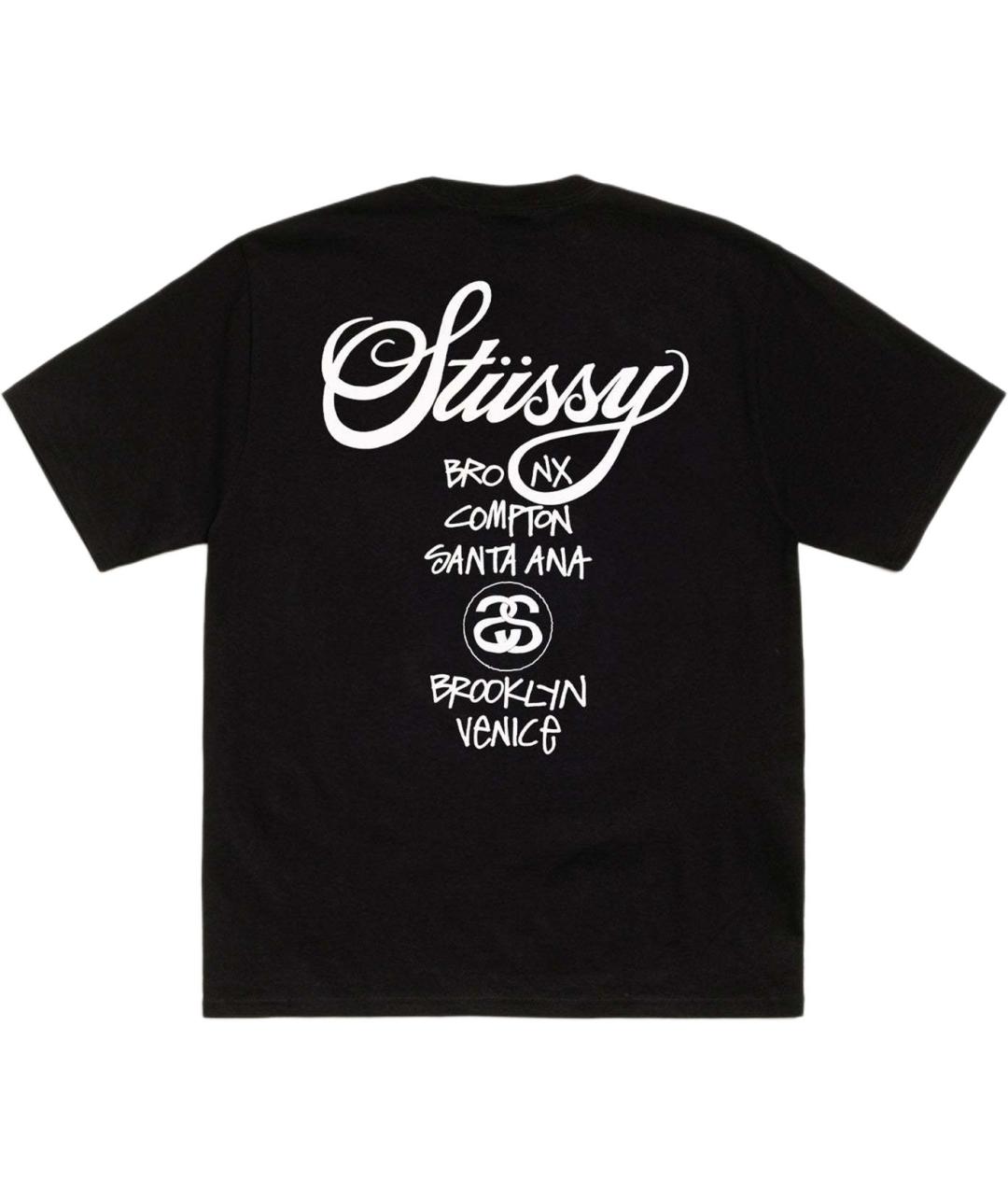 STUSSY Черная футболка, фото 2