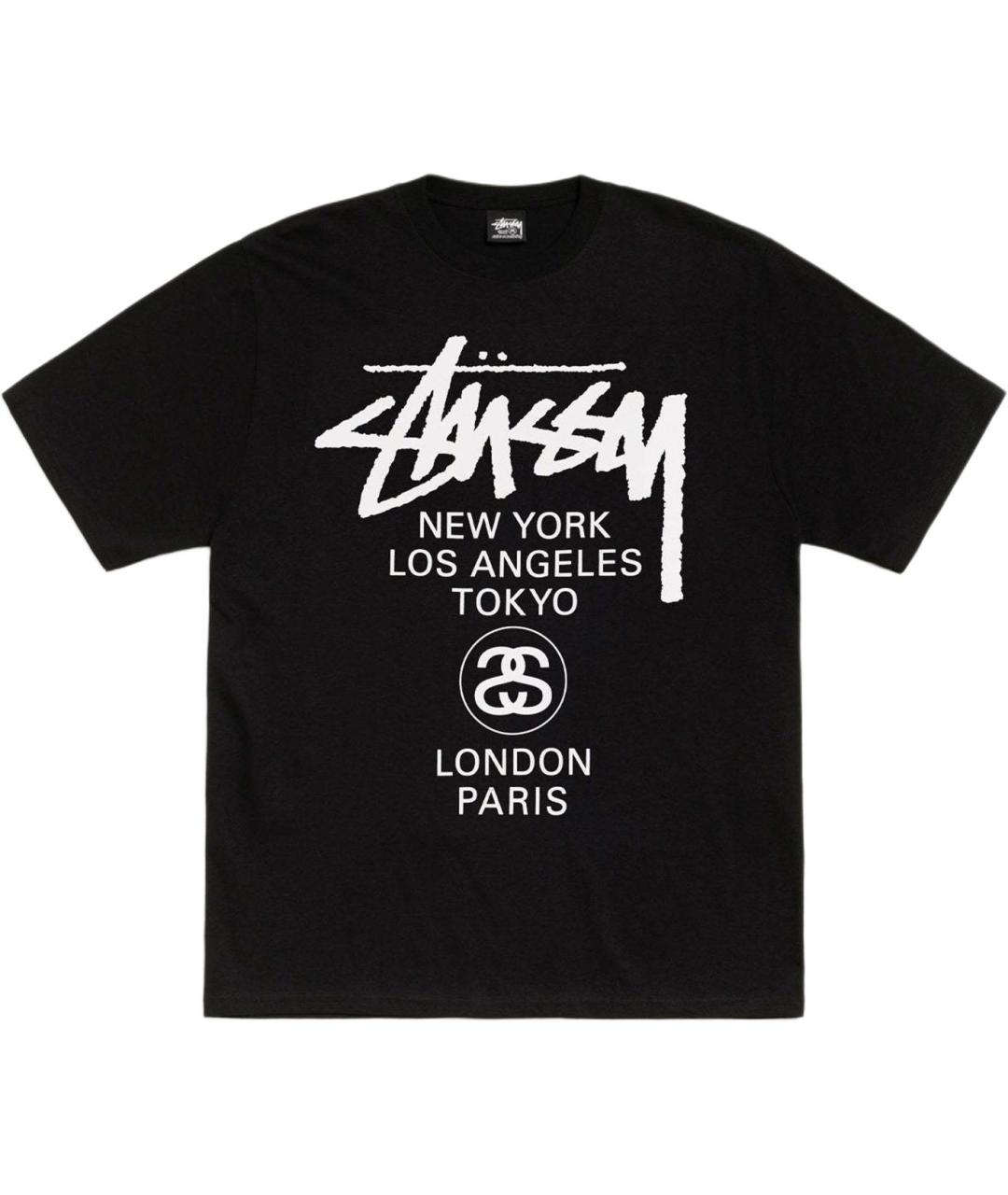 STUSSY Черная футболка, фото 1
