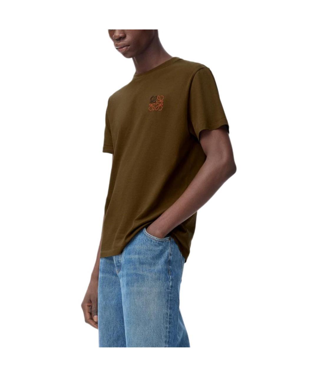 LOEWE Хаки футболка, фото 4