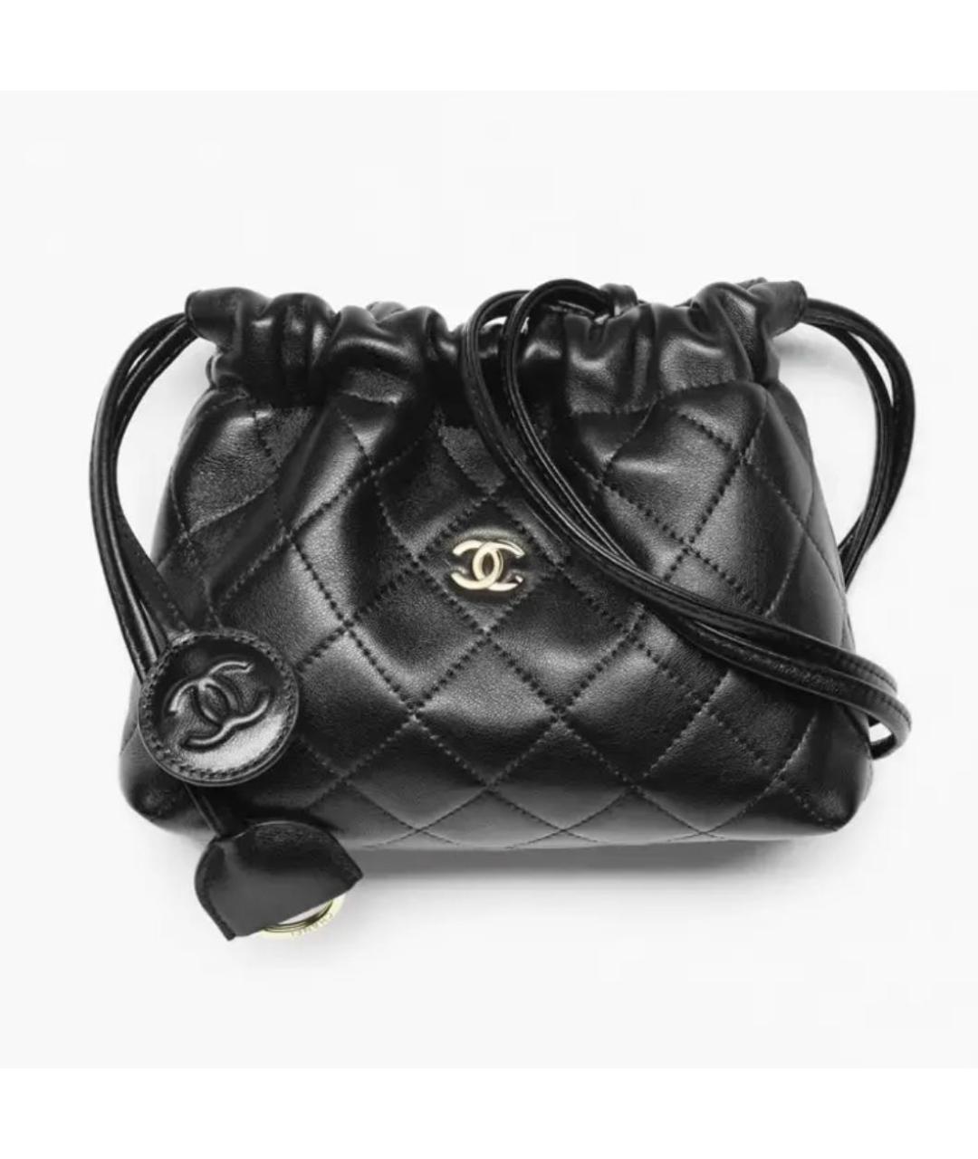 CHANEL Черная кожаная сумка с короткими ручками, фото 6