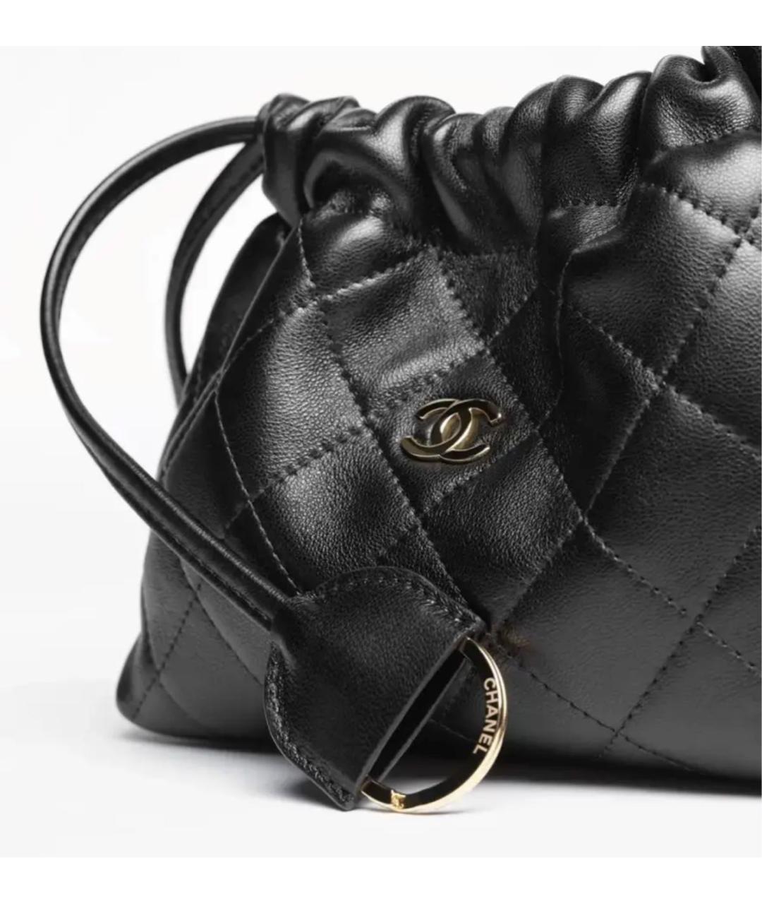 CHANEL Черная кожаная сумка с короткими ручками, фото 4