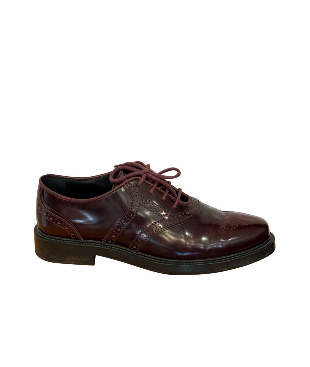 TOD'S Бордовые кожаные брогги и оксфорды, фото 1