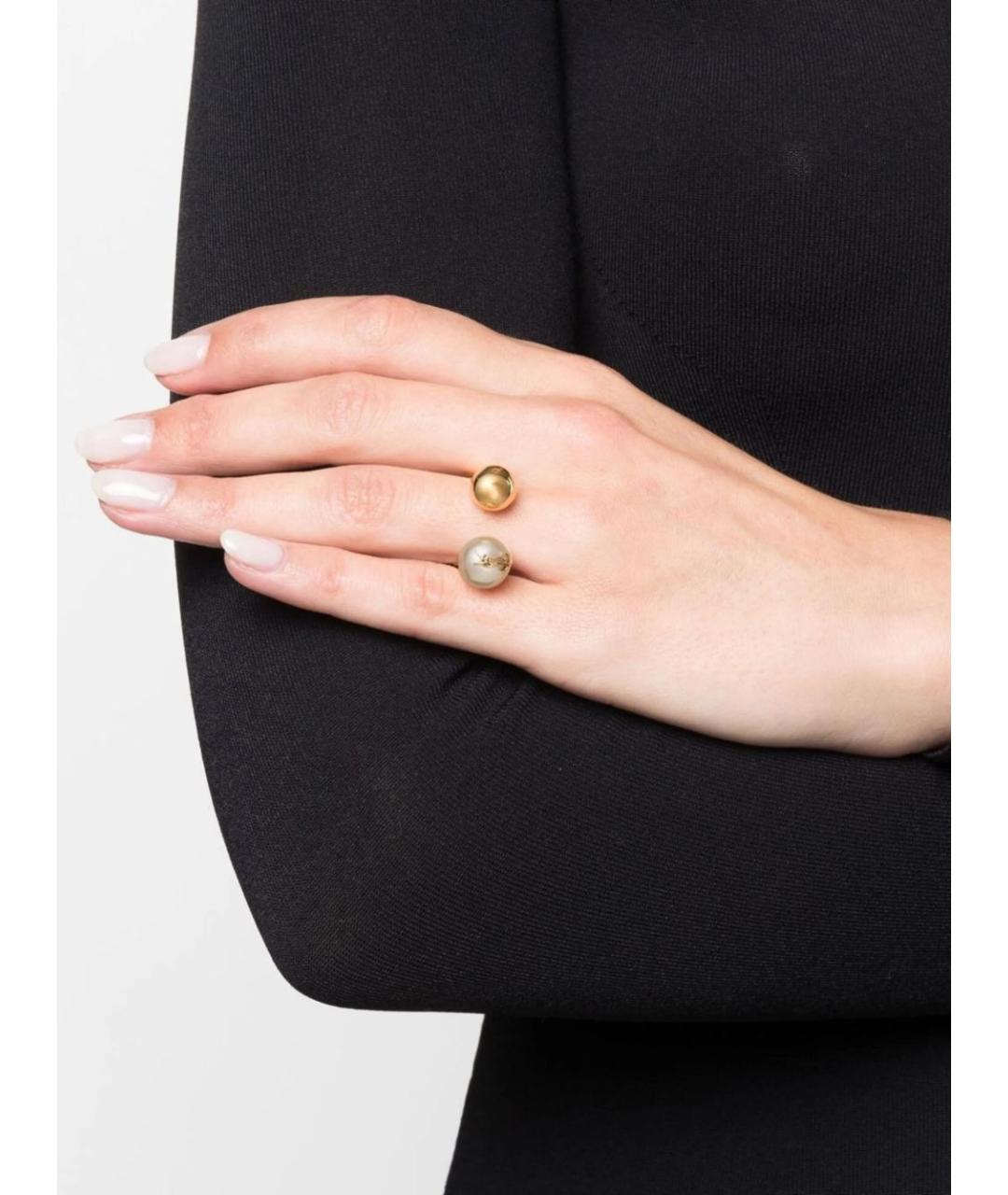 SAINT LAURENT Золотое латунное кольцо, фото 3