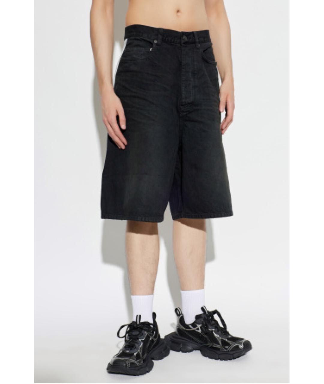 BALENCIAGA Черные хлопковые шорты, фото 3