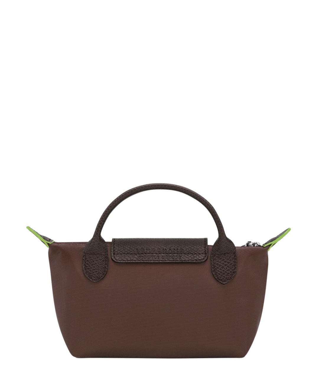 LONGCHAMP Коричневая тканевая сумка с короткими ручками, фото 2