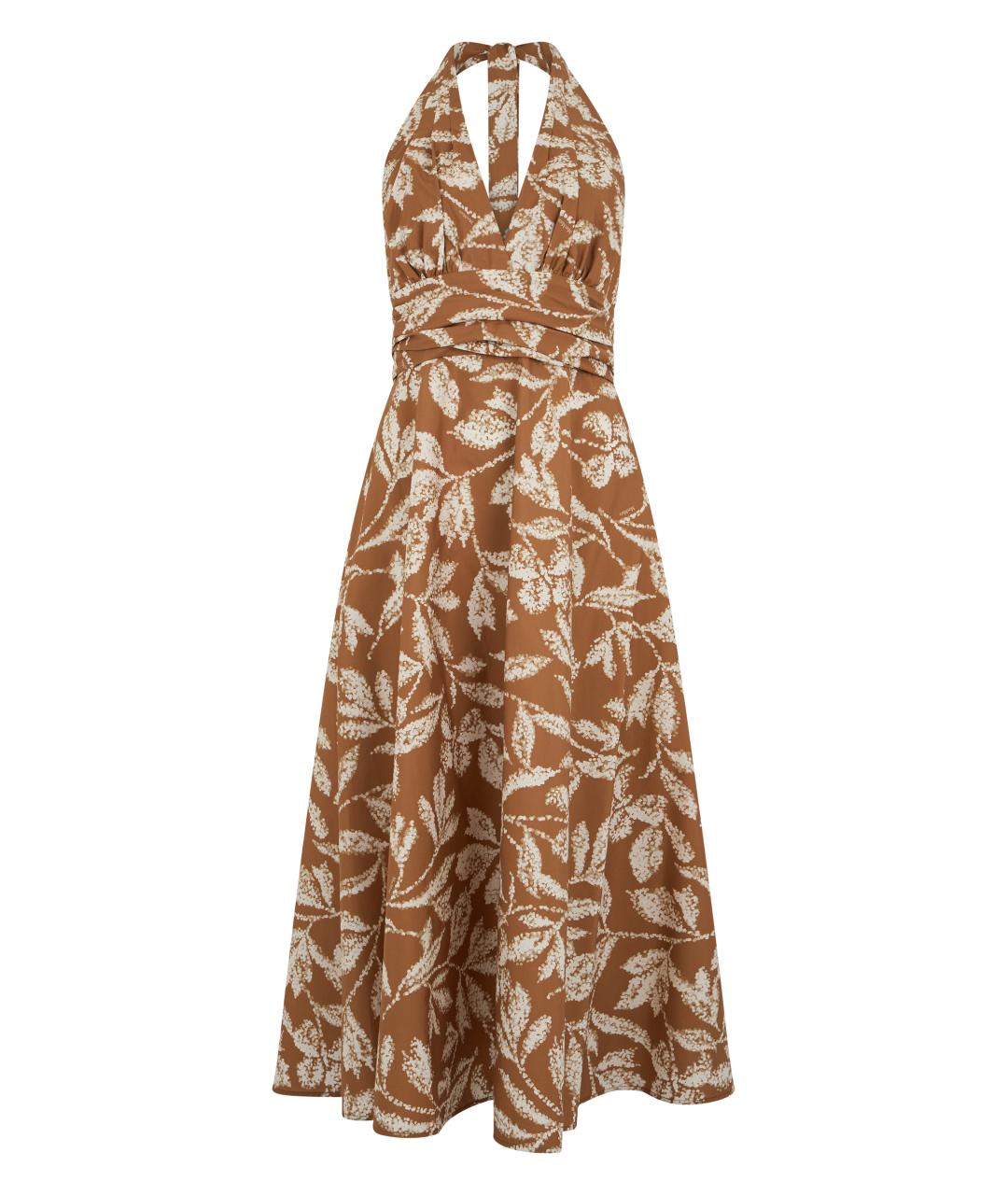 MAX MARA Бежевое хлопковое повседневное платье, фото 1