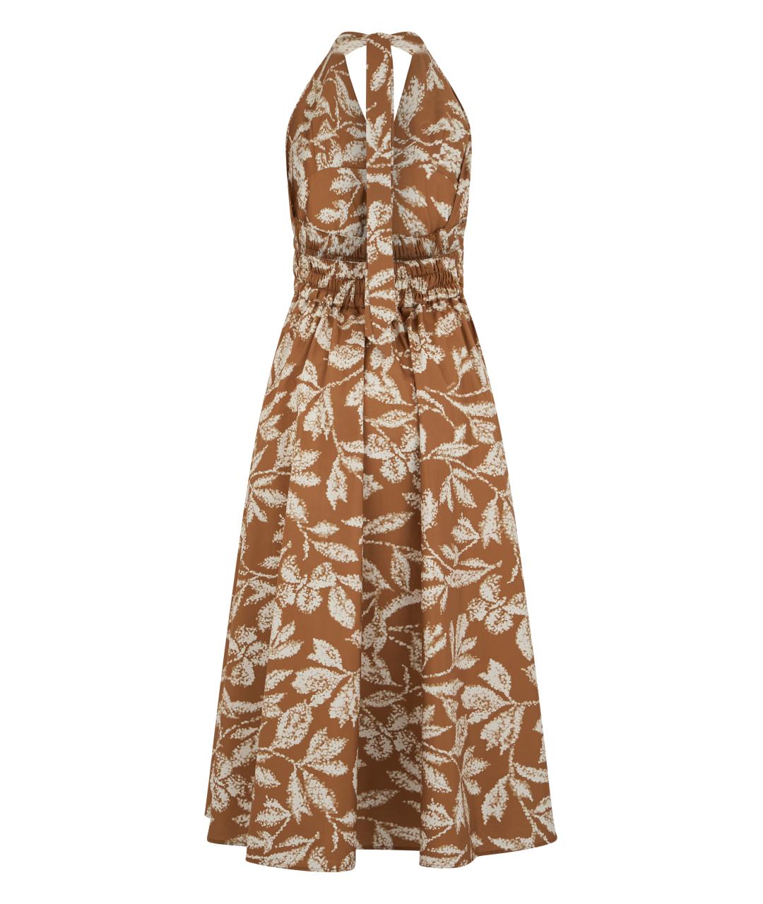 MAX MARA Бежевое хлопковое повседневное платье, фото 2