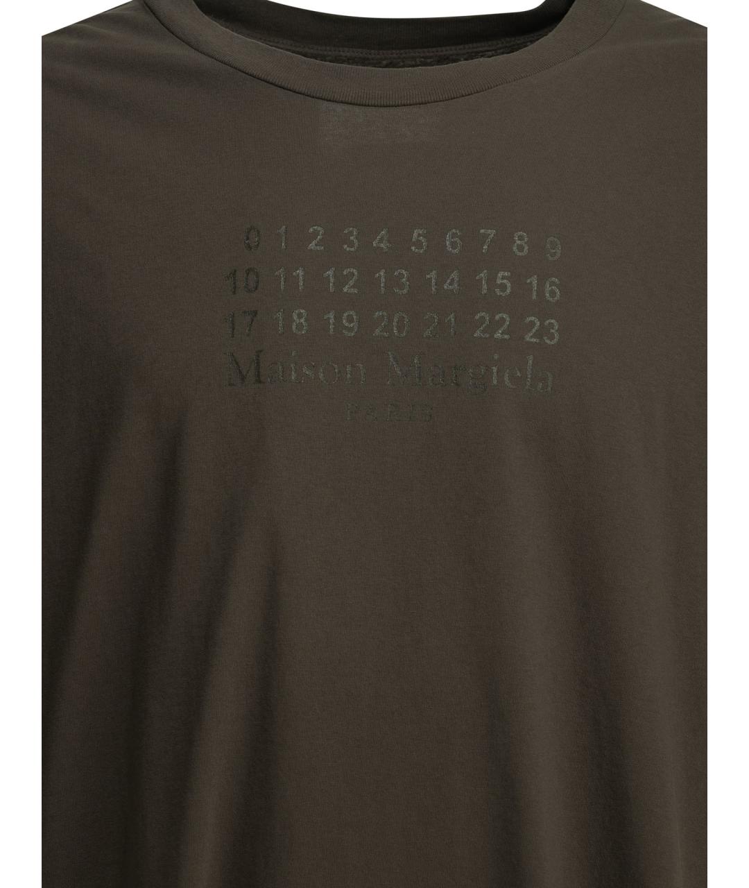 MAISON MARGIELA Коричневая хлопковая футболка, фото 3