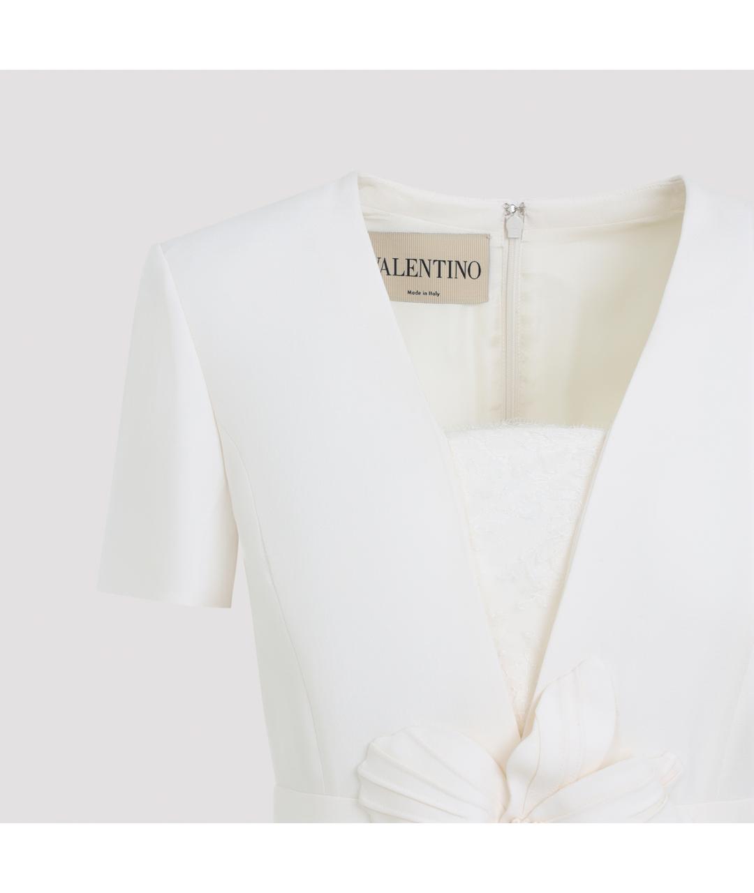 VALENTINO Белое шерстяное повседневное платье, фото 4