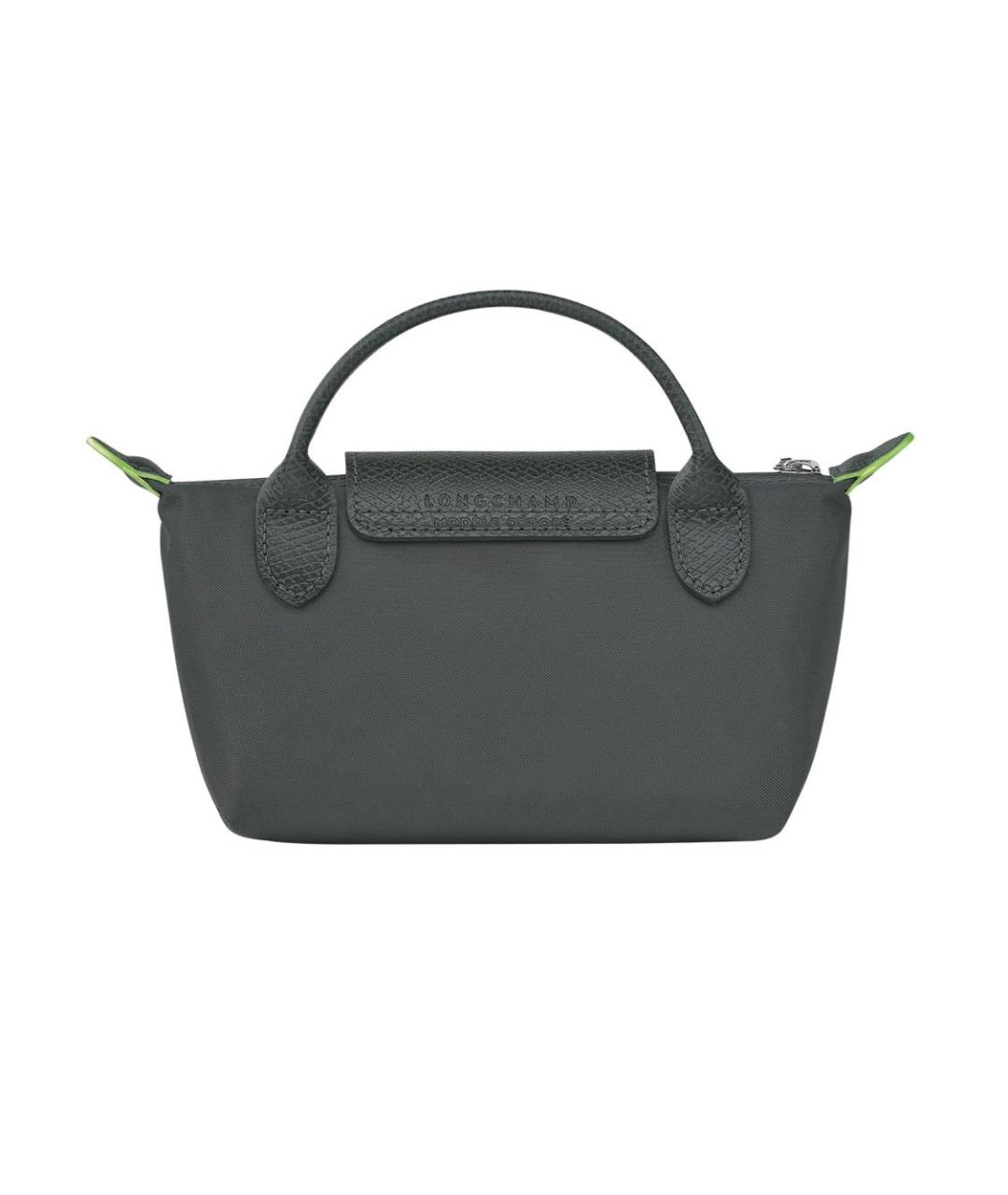 LONGCHAMP Антрацитовая хлопковая сумка с короткими ручками, фото 2