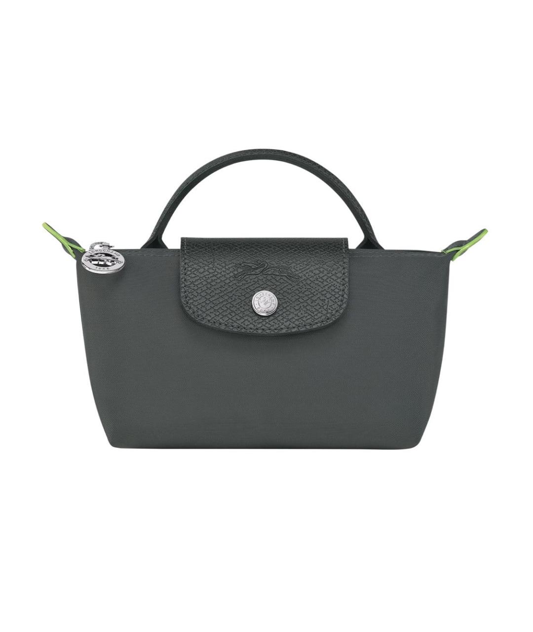LONGCHAMP Антрацитовая хлопковая сумка с короткими ручками, фото 1