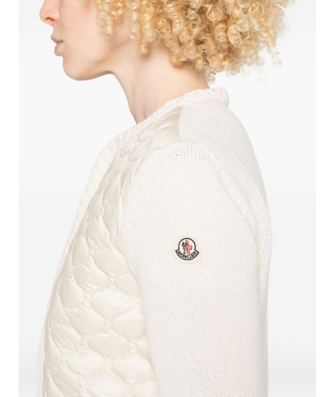 MONCLER Белый полиамидовый кардиган, фото 4