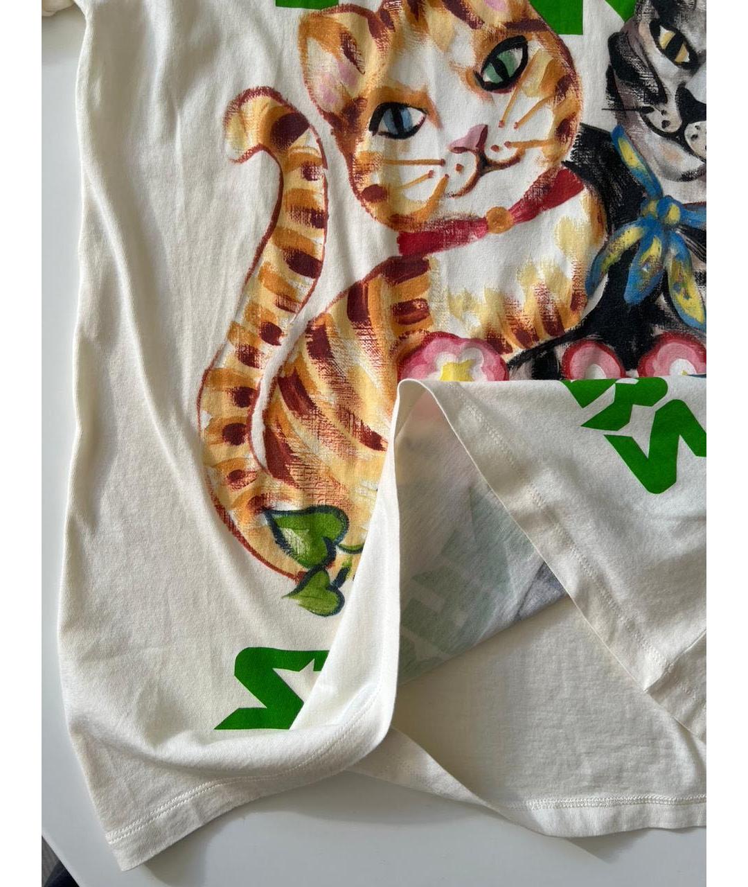 GUCCI Белая хлопковая футболка, фото 4