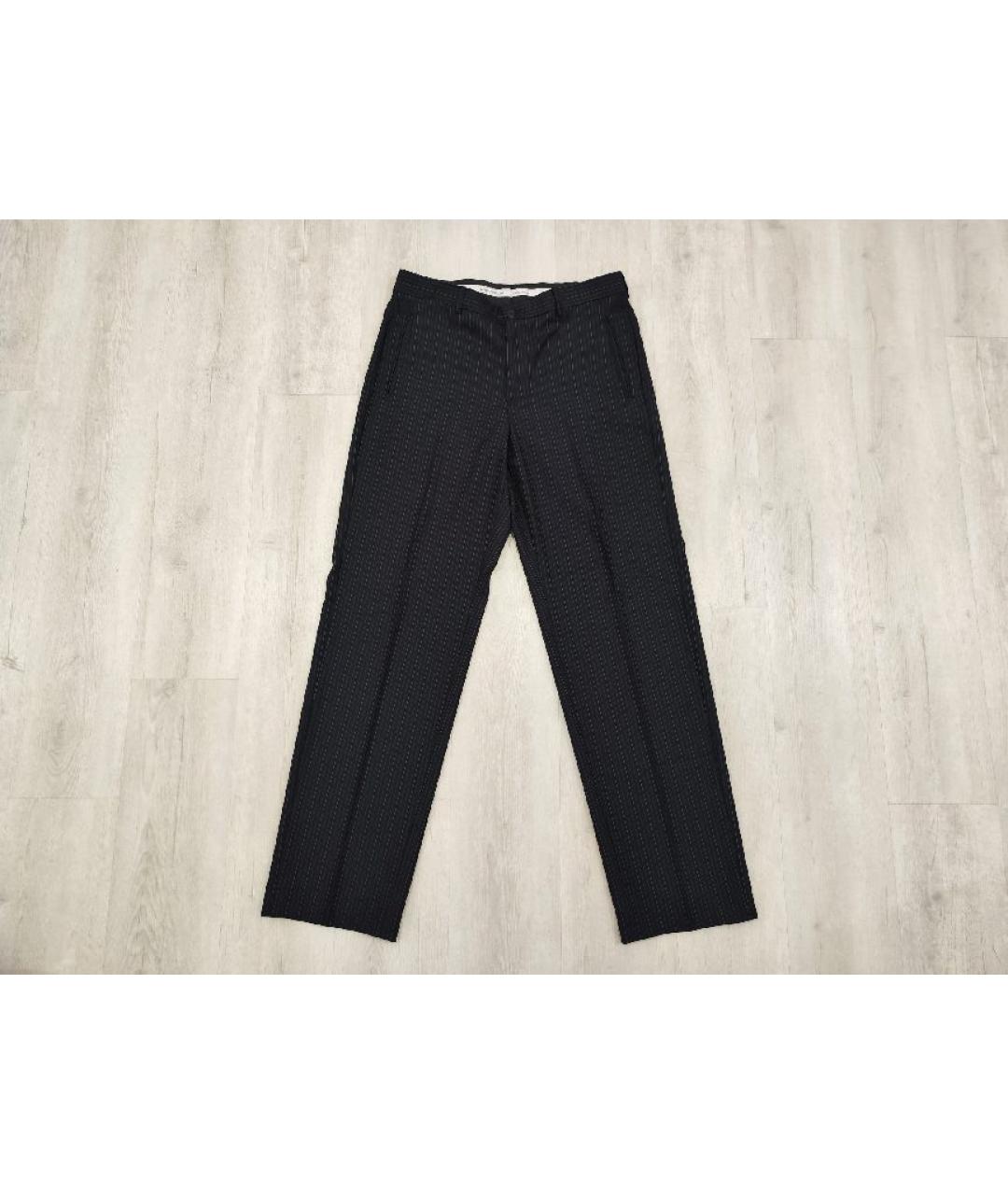 EMPORIO ARMANI Темно-синие шерстяные классические брюки, фото 5