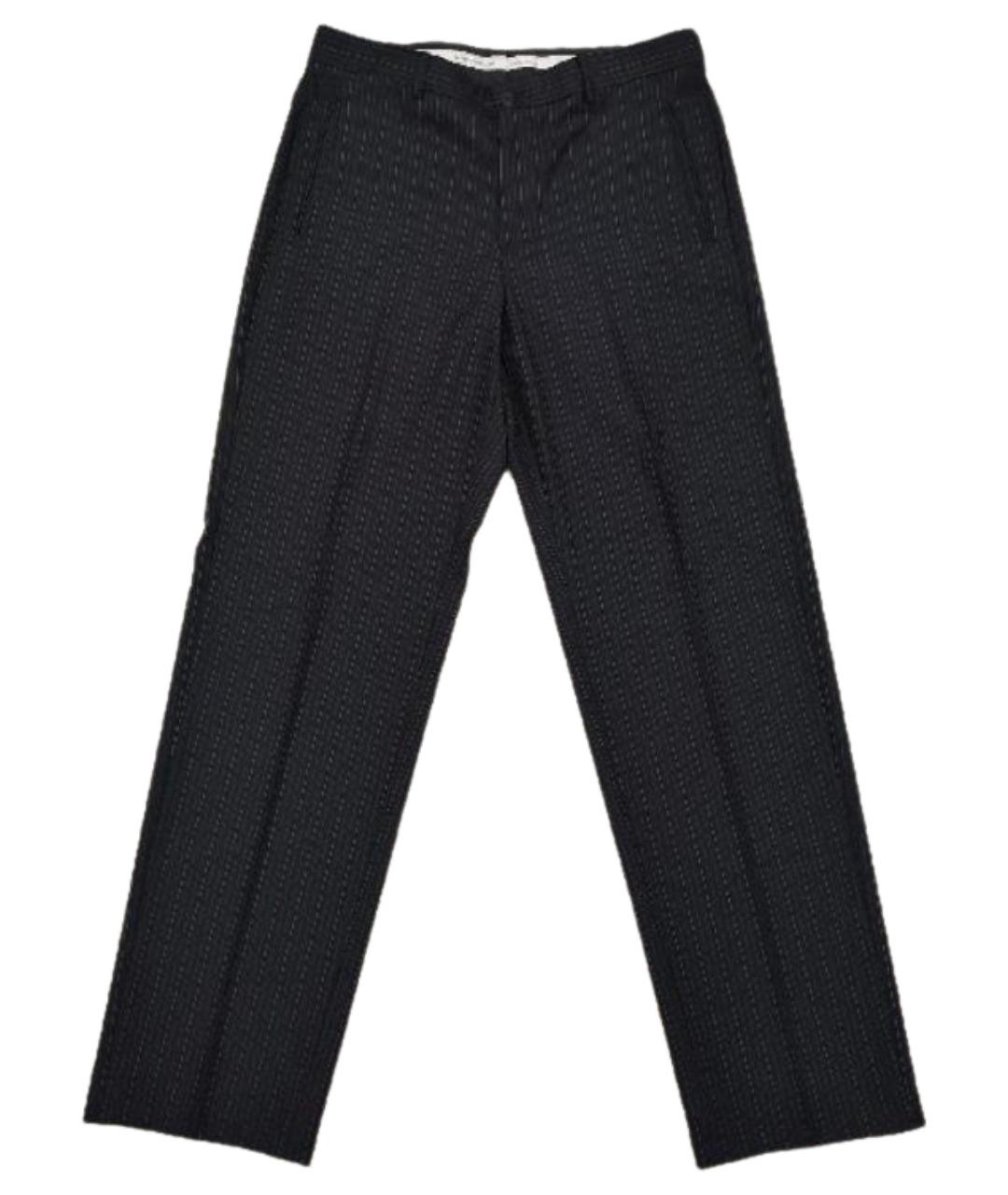 EMPORIO ARMANI Темно-синие шерстяные классические брюки, фото 1