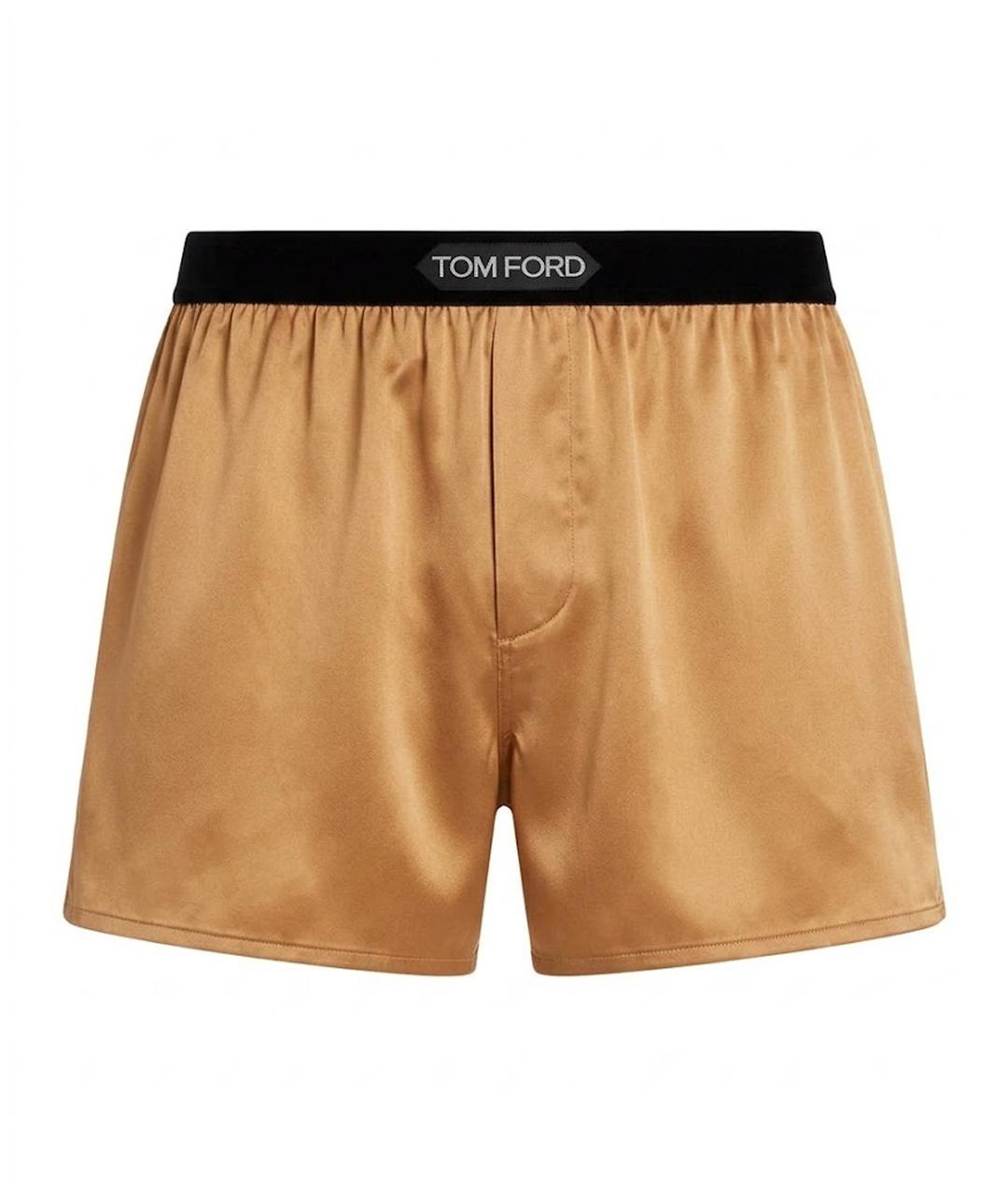 TOM FORD Бежевые шелковые шорты, фото 1