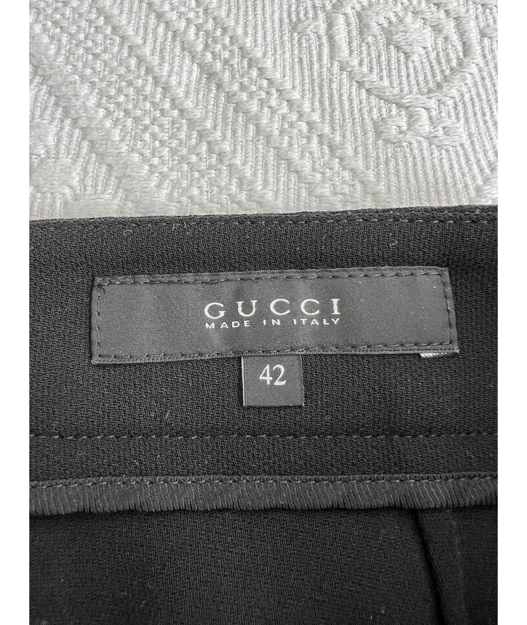 GUCCI Черные шерстяные брюки узкие, фото 6
