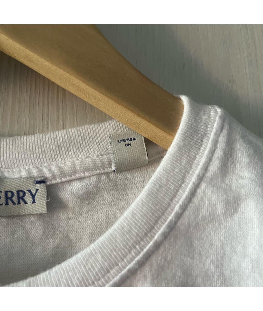 BURBERRY Белая хлопковая футболка, фото 6