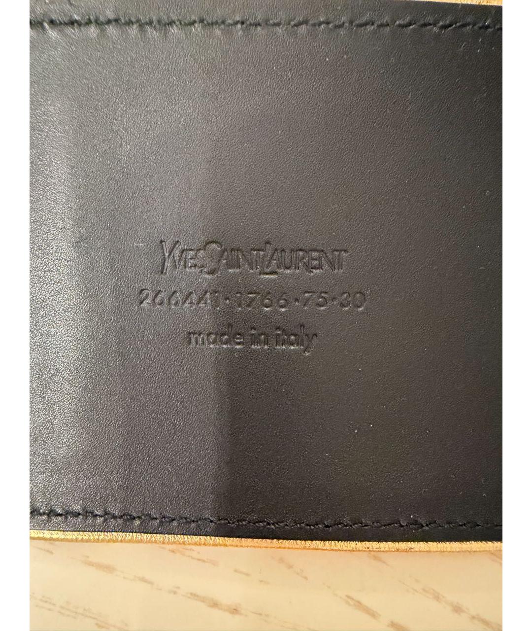 SAINT LAURENT Черный ремень, фото 4