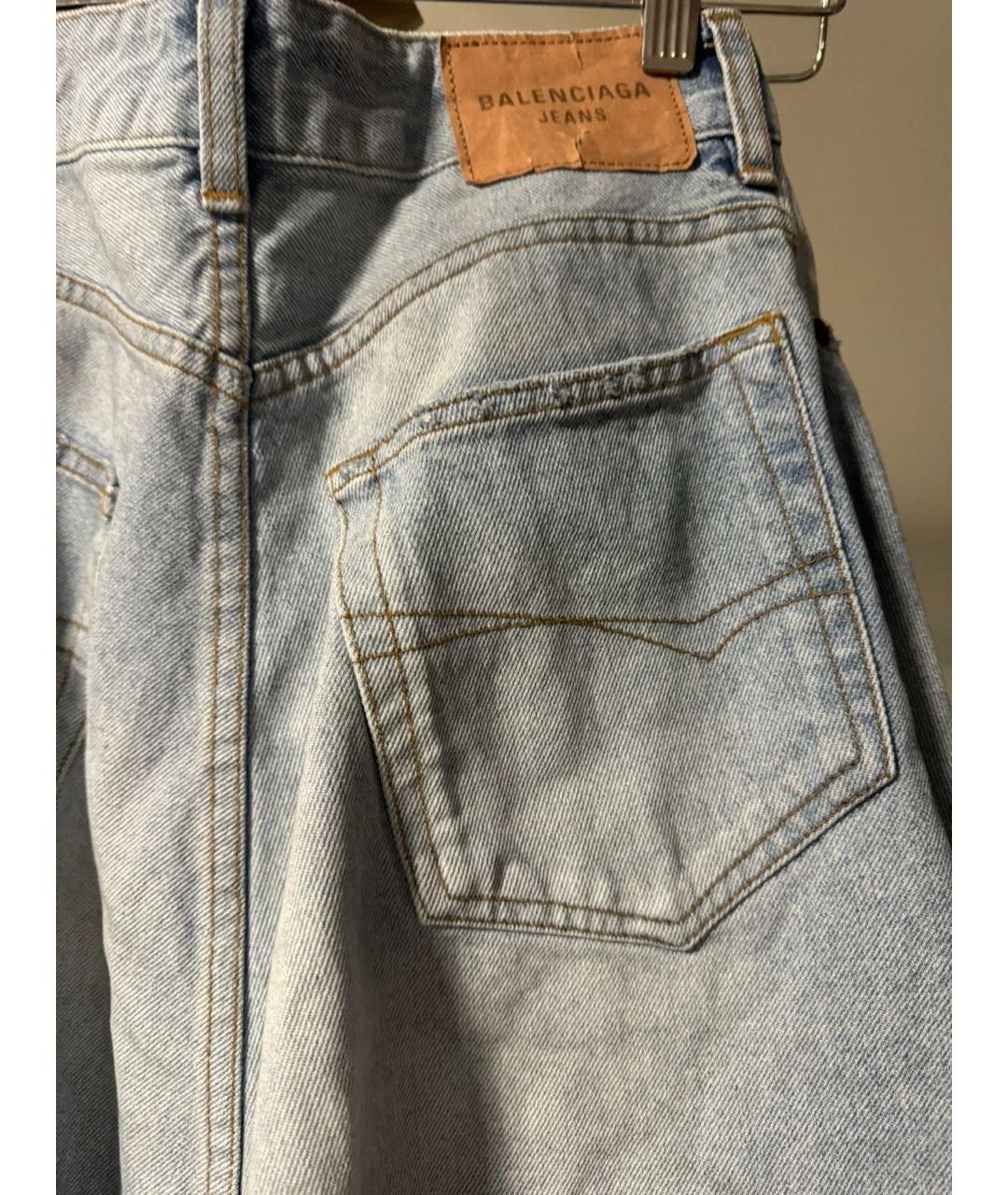 BALENCIAGA Голубая деним юбка миди, фото 4