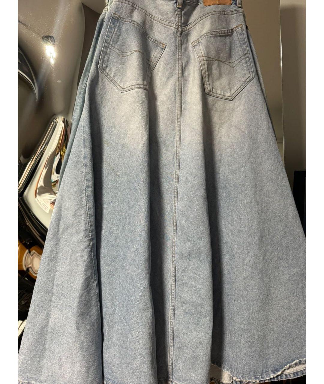 BALENCIAGA Голубая деним юбка миди, фото 6