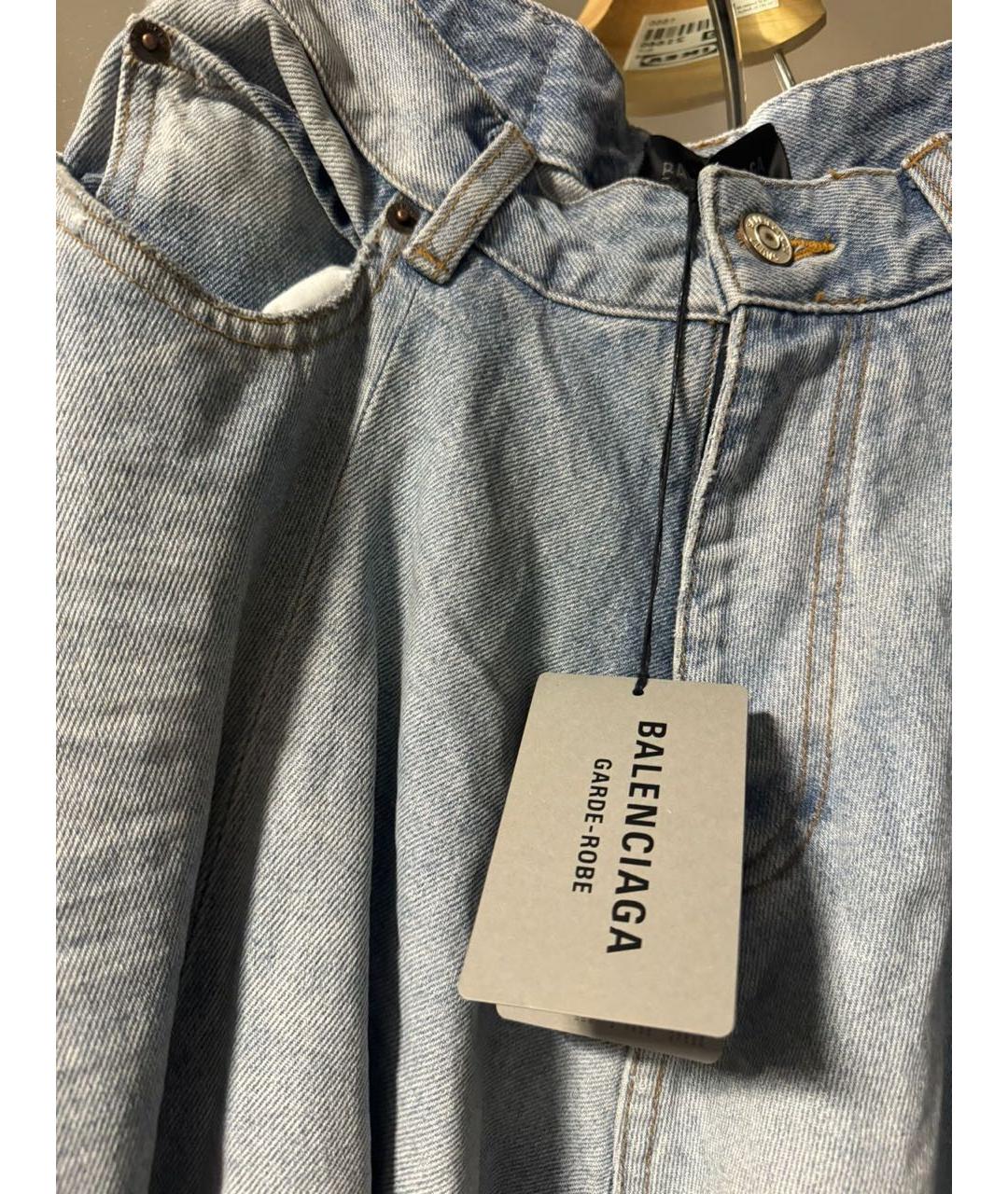 BALENCIAGA Голубая деним юбка миди, фото 3