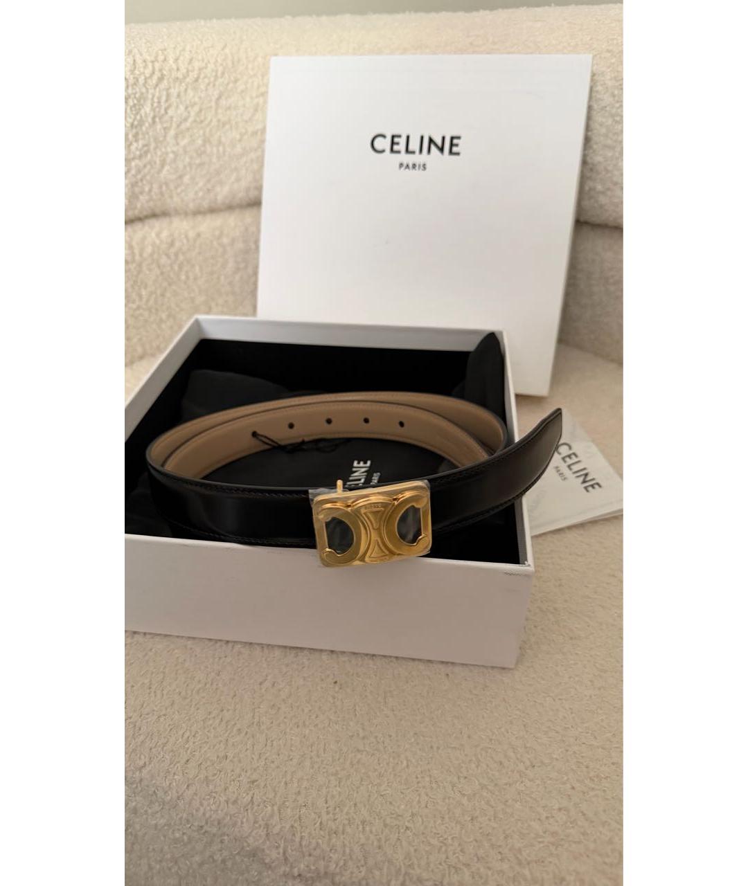 CELINE Черный кожаный ремень, фото 3