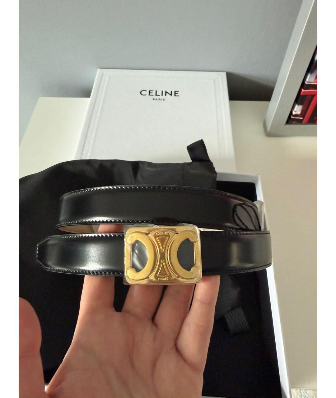 CELINE Черный кожаный ремень, фото 2