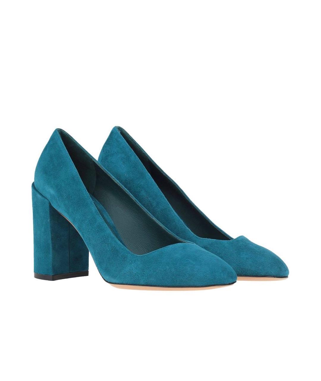 FERRAGAMO Бирюзовые замшевые туфли, фото 3