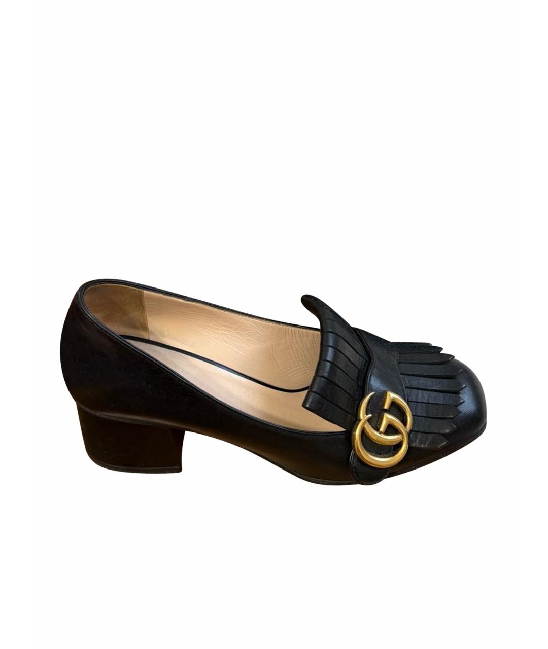 GUCCI Черные кожаные туфли, фото 1